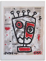 untitled (acrylic & collage on newsprint)